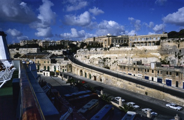 Historic city centre of Valletta, Malta, seen from the ship, 1998, Europe