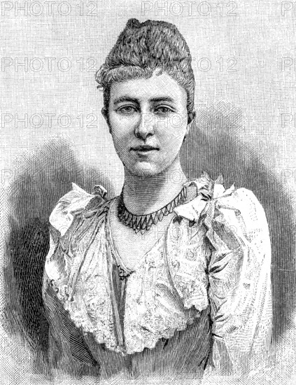 Josephine Caroline Marie Albertine of Belgium, 18 October 1872 - 6 January 1958, Princess of Belgium and by marriage Princess of Hohenzollern, digital reproduction of an original from the 19th century, historical