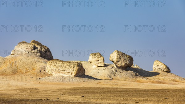 Striking rock formation in the Huqf stone desert, Arabian Peninsula, Sultanate of Oman