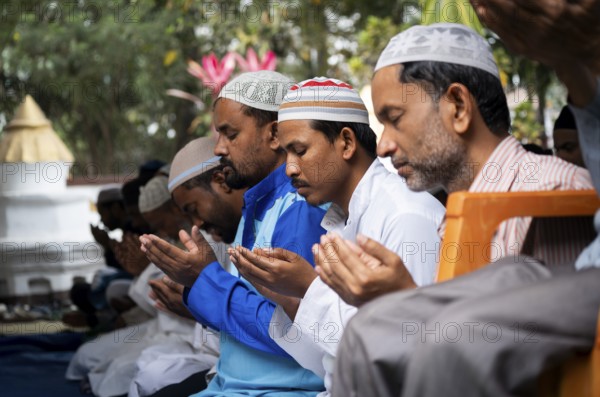 Muslims perform the Friday prayers at a Mosque in the holy month of Ramadan, on 21 March 2025 in Guwahati, India, Asia