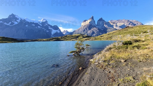 Los Cuernos, the horns, in Torres del Paine National Park, Andes, Chile, South America