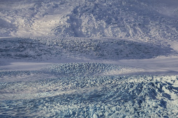 Glacier, crevasses, glacier tongue, detail, Vatnajökull, Iceland, Europe