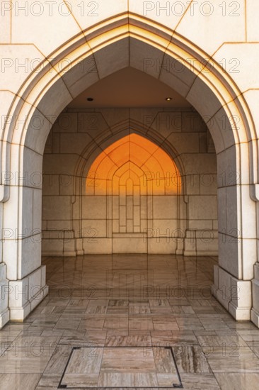 Sunlit round arch of the Royal Opera House, Muscat, Arabian Peninsula, Sultanate of Oman