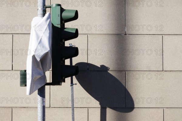 Shadow of a traffic sign and traffic light, Germany, Europe