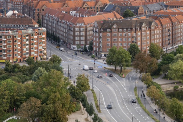View from Vor Frelsers Kirke to Torvegade and the Amagerbro Vest neighbourhood, Copenhagen, Denmark, Europe