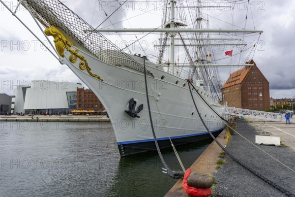 The former sail training ship Gorch Fock I, in the harbour of the Hanseatic city and UNESCO World Heritage Site, Stralsund, today a museum ship, Mecklenburg-Vorpommern, Germany, Europe