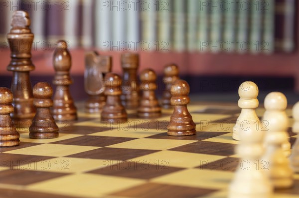 Close-up of a chess set