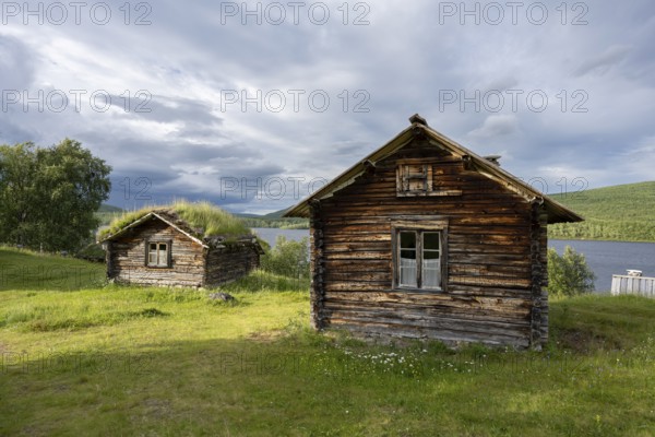 Old log cabins, Lapland, Finland, Europe