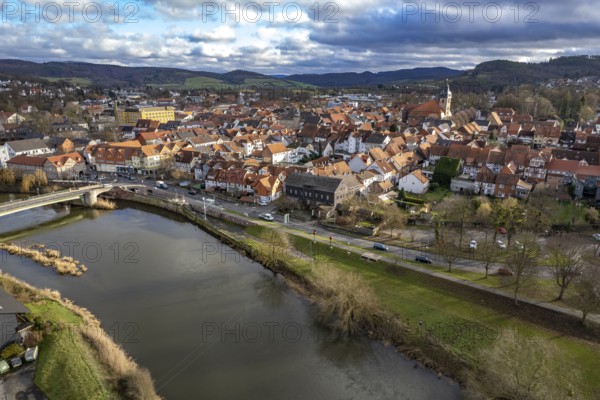 Witzenhausen and the Werra, Hesse, Germany, Europe
