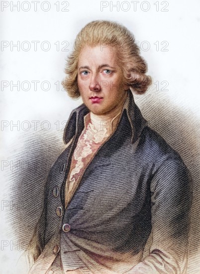 William Pitt, the Younger, 1759-1806, British Prime Minister 1783-1801 and 1804-1806, Historical, digitally restored reproduction from a 19th century original, Record date not stated