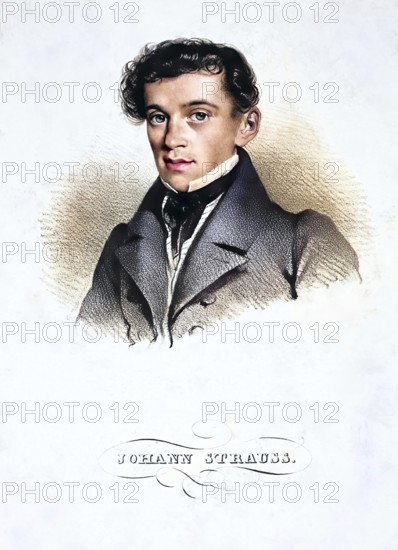 Johann Baptist Strauss (also Johann Strauss, * 14 March 1804 in Leopoldstadt, now Vienna, (1) † 25 September 1849 in Vienna) was an Austrian composer and conductor, Historic, digitally restored reproduction from a 19th century original, Record date not stated