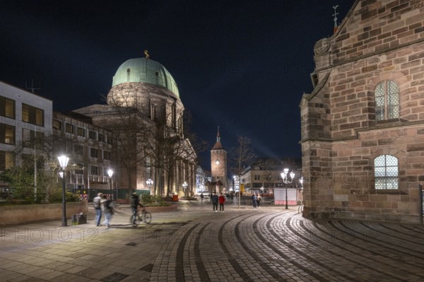 Elisabethkirche at Jakobsplatz am Abned, Nuremberg, Middle Franconia, Bavaria, Germany, Europe