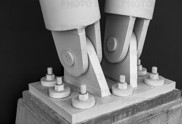 Abstract, black and white, technology, steel construction, plinth