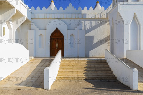 Side entrance to the mosque of Taqah, Dhofar Province, Arabian Peninsula, Sultanate of Oman