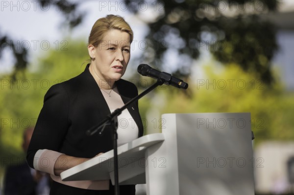 Franziska Giffey, Governing Mayor of Berlin, pictured at a commemorative event to mark the anniversary of the German invasion of Poland in Berlin, 1 September 2024