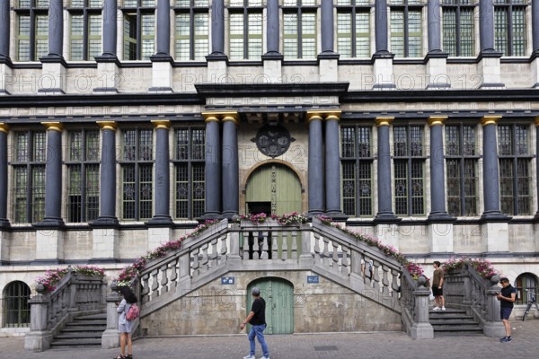 Historic City Hall Stadhuis, main entrance, Ghent, Flanders, Belgium, Europe