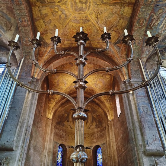 Seven-armed candlestick, Cathedral, Cathedral Church of St Blasii in Braunschweig, Lower Saxony, Germany, Europe