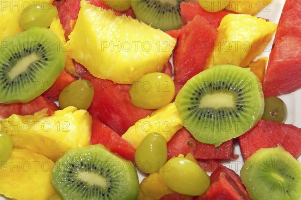 Fruit salad made from various fruits, Venice, Italy, Europe