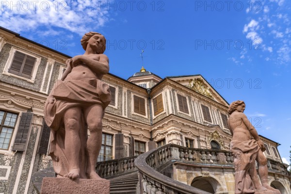 Dam in front of Favorite Palace in Rastatt, Baden-Württemberg, Germany, Europe