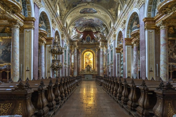 Interior of the Jesuit Church in Vienna, Austria, Europe