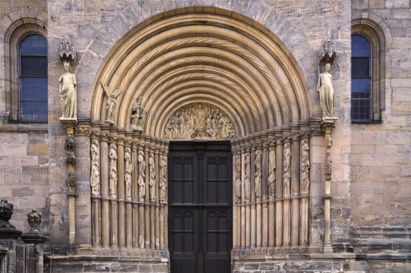 Prince's portal, main portal, Bamberg Cathedral of St Peter and St George, Bamberg, Upper Franconia, Bavaria, Germany, Europe