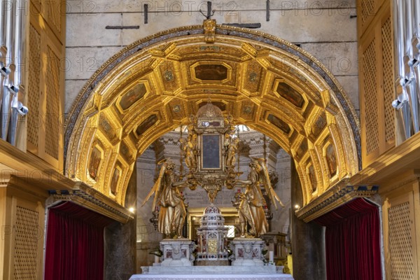 Main altar in the interior of the Cathedral of St Domnius in Split, Croatia, Europe