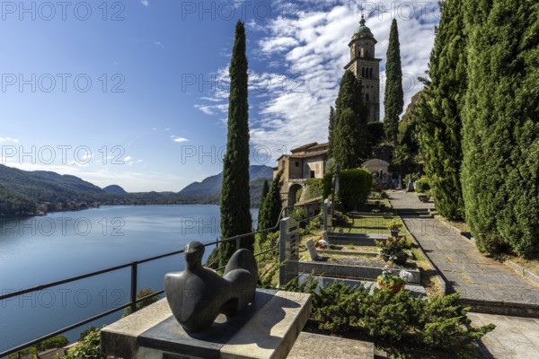 Cemetery, Monumental cemetery, Morcote, Lake Lugano, Lago di Lugano, Canton Ticino, Switzerland, Europe