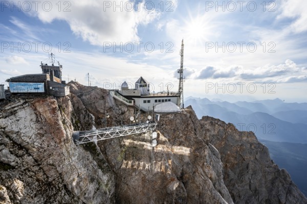 Mountain station of the Tiroler Zugspitzbahn, at the summit of the Zugspitze, Wetterstein range, Bavaria, Germany, Europe