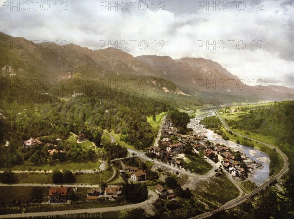 Upper Prahova, Sinaia, Romania, View from 1885, Historical, digitally restored reproduction from a 19th century original, Record date not stated, Europe