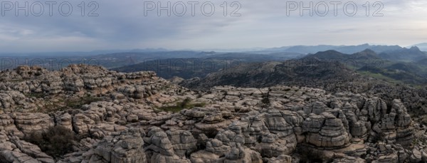Bizarre limestone rock formations, El Torcal nature reserve, Torcal de Antequera, Malaga province, Andalusia, Spain, Europe