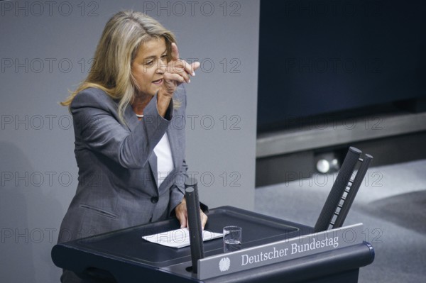 Mechthilde Wittmann, CDU/CSU, recorded during a speech on the topic of internal security in the German Bundestag in Berlin, 12/09/2024
