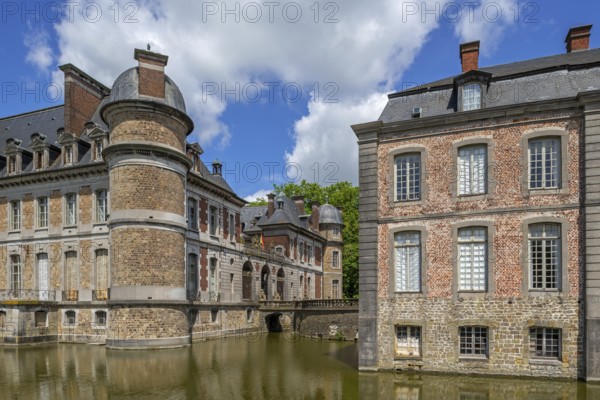 Château de Bel?il, Baroque moated castle in Beloeil and residence of the princes of Ligne, province of Hainaut, Wallonia, Belgium, Europe