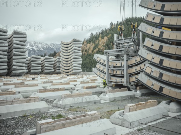 Tubbing segments for the Brenner Base Tunnel, Zinzendorf, Tyrol, Austria, Europe