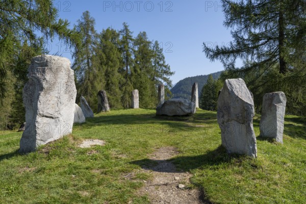 Stone circle on the Pfarrhügel, Seefeld, Tyrol, Austria, Europe