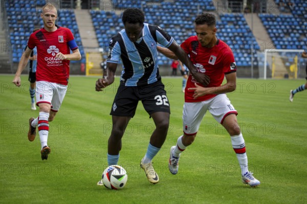 Football: Waldhof Mannheim against RWD Molenbeek Belgium in Mannheim (preparation match for the 2024/25 season) . Picture: Kennedy Okpala (32, Mannheim)