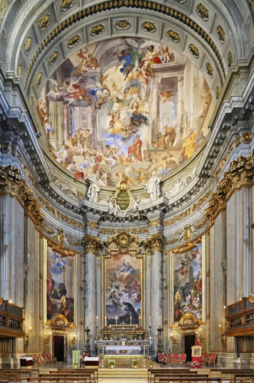 Interior view, nave, Chiesa di Sant Ignazio di Loyola, Rome, Lazio, Italy, Europe