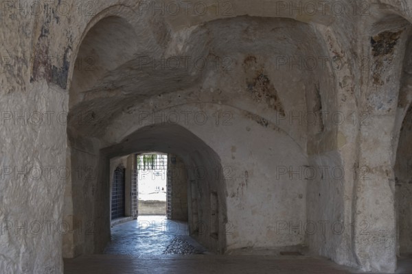 Former cave church of Santo Spirito, with remains of frescoes, Matera, Basilicata, Southern Italy, Italy, Europe