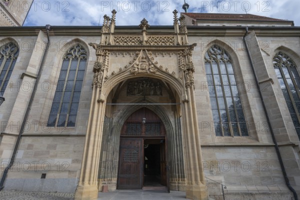 Entrance portal of the Heilig-Kreuz-Münster, 15th century, Rottweil, Baden-Württemberg, Germany, Europe