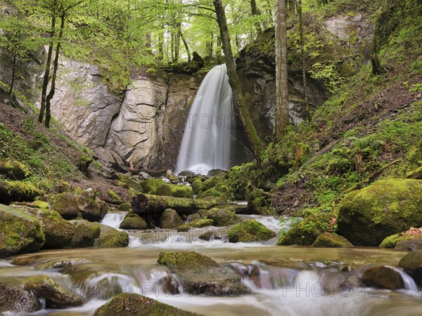 Waterfall, Finstersee, Canton Zug, Switzerland, Europe