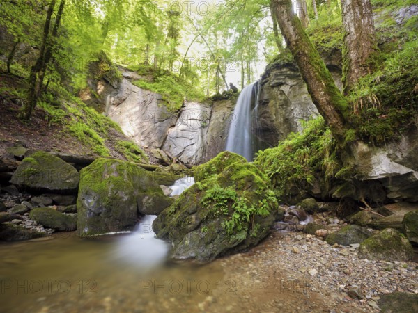 Waterfall, Finstersee, Canton Zug, Switzerland, Europe