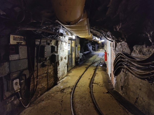 Underground, tunnels in the visitor mine, Rammelsberg ore mine, UNESCO World Heritage Site, Goslar, Lower Saxony, Germany, Europe
