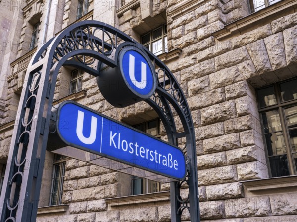 Entrance to the railway station Klosterstraße, Berlin Mitte, Berlin, Germany, Europe