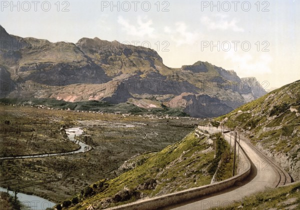 Sarca Valley, Lake Garda, Italy, Valley of Sarca, Lake Garda, Italy, Historical, digitally restored reproduction from a 19th century original, 1880, Record date not stated, Europe