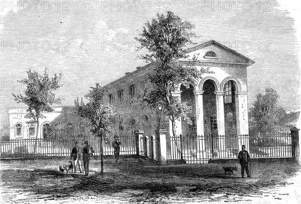 Liebig's laboratory, in Giessen, Germany, in 1880, Historical, digital reproduction of an original 19th century artwork, Europe