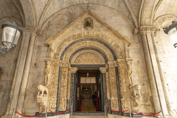 Radovan's portal of the Cathedral of St Lawrence in Trogir, Croatia, Europe