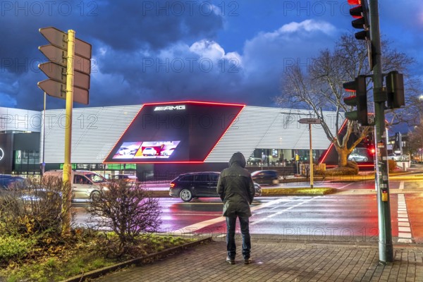AMG Brand Center in Essen, the world's largest AMG Performance Centre, with 1700 square metres of exhibition space, Mercedes Lueg dealership, North Rhine-Westphalia, Germany, Europe