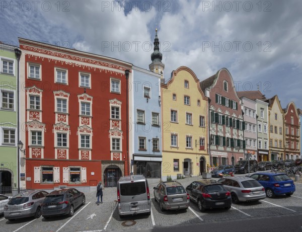 Late Baroque row of houses, Lower Town Square, Schärding, Lower Austria, Austria, Europe