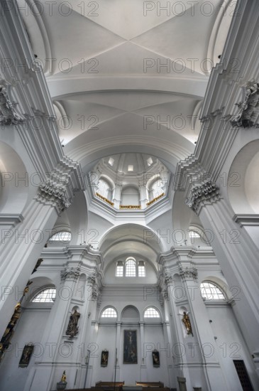Interior of the parish church of St John, Hauk Abbey, built in 1691, Bahnhofstr. 4, Würzburg, Lower Franconia, Bavaria, Germany, Europe