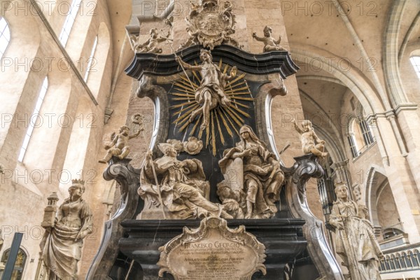 Tomb in the interior of St Peter's Cathedral, UNESCO World Heritage Site in Trier, Rhineland-Palatinate, Germany, Europe