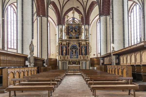 Interior of St Stephen's Church in Tangermünde, Saxony-Anhalt, Germany, Europe